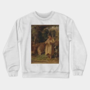 Shepherd Boy Playing a Flute by John Linnell Crewneck Sweatshirt